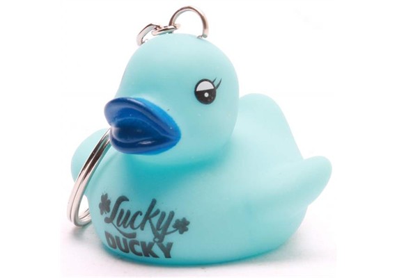 Badeente Schlüsselanhänger "Lucky Ducky" - blau