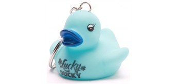 Badeente Schlüsselanhänger "Lucky Ducky" - blau