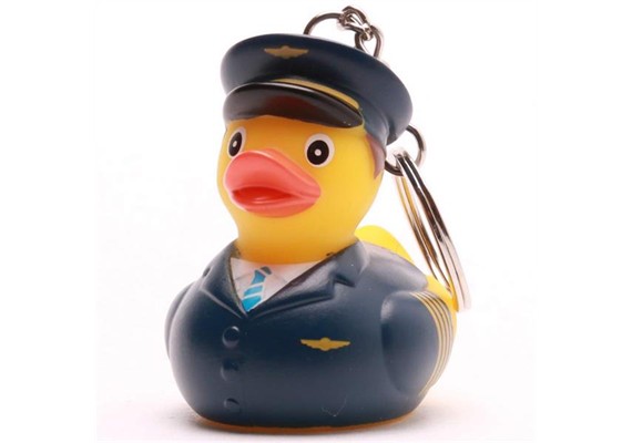 Badeente Schlüsselanhänger Pilot - Gummienten
