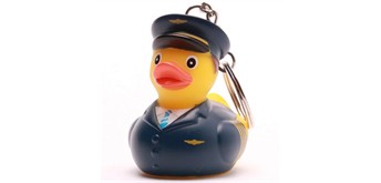 Badeente Schlüsselanhänger Pilot - Gummienten