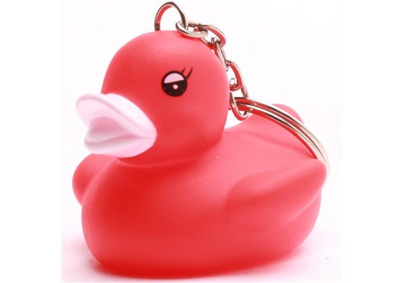 Badeente Schlüsselanhänger rot