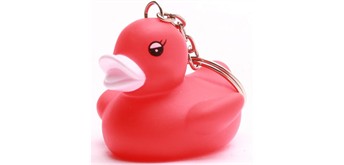 Badeente Schlüsselanhänger rot
