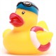 Badeente Schwimmer mit Rettungsring - Gummiente