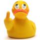 Badeente Stinkefinger "Siggi" - Gummiente