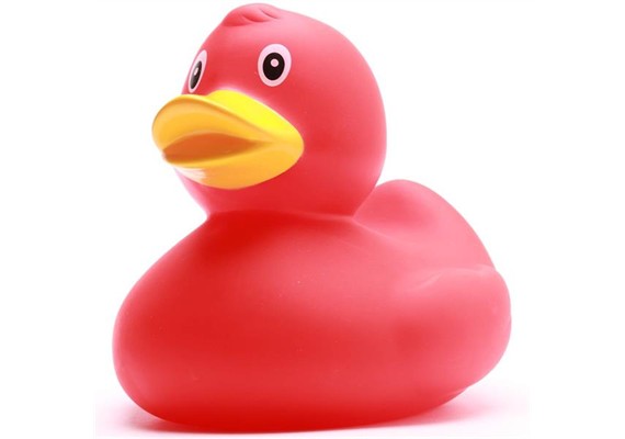 Badeente Veronika - rot - XL - Gummiente
