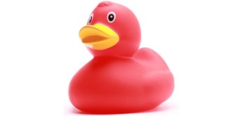 Badeente Veronika - rot - XL - Gummiente