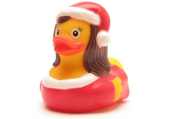 Badeente Weihnachtsfrau - Gummiente