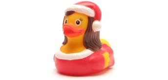 Badeente Weihnachtsfrau - Gummiente