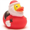Badeente Weihnachtsmann mit Sack und Glocke - Gummiente