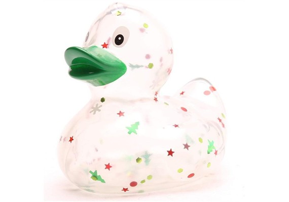 Badeente Xmas Glitzer - grüner Schnabel