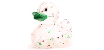Badeente Xmas Glitzer - grüner Schnabel
