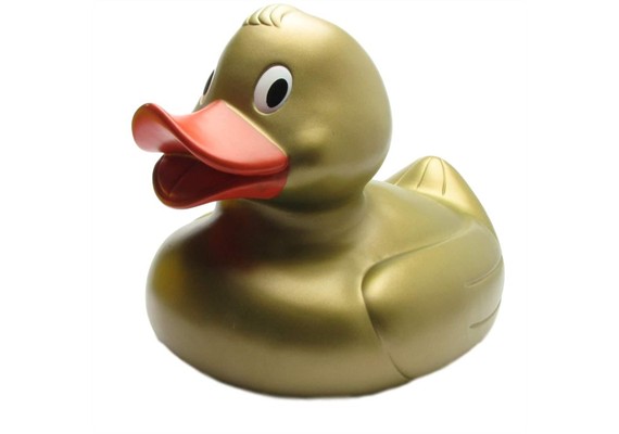 Badeente XXL Eva gold 31cm - Gummiente