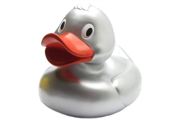 Badeente XXL Eva silber 31cm