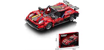 Bausteine Set Sportwagen rot 426 Teile, 1:18