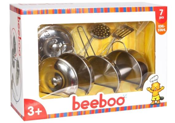 Beeboo Kitchen Spiel-Edelstahltopf-Set, 7-teilig