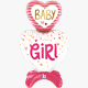 betallic Air Ballon Baby Girl stehend 96 cm