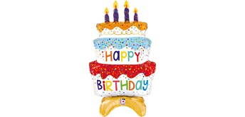 betallic Air Ballon Birthday Kuchen Bunt 97 cm