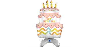 betallic Air Ballon Happy Birthday Kuchen 97 cm