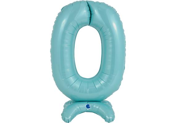 betallic Air Ballon Zahl 0 hellblau 63 cm