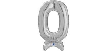 betallic Air Ballon Zahl 0 silber 63 cm