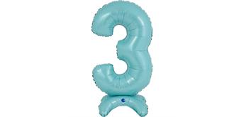 betallic Air Ballon Zahl 3 hellblau 63 cm