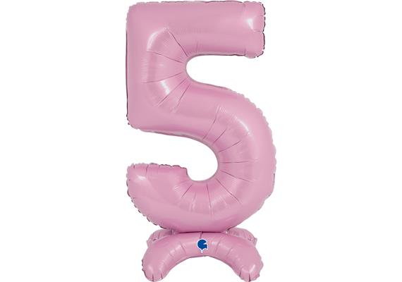 betallic Air Ballon Zahl 5 pink 63 cm