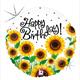 betallic- Folienballon Birthday Sonnenblumen 46 cm