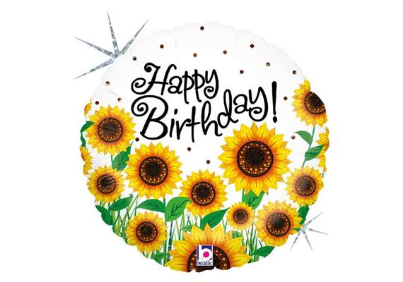 betallic- Folienballon Birthday Sonnenblumen 46 cm