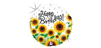 betallic- Folienballon Birthday Sonnenblumen 46 cm