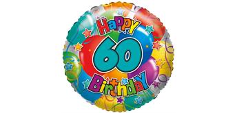 Betallic - Folienballon "Happy Birthday 60" 45 cm