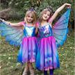 Blaues Schmetterlings-Twirl-Kleid mit Flügeln und Stirnband | Bild 4
