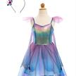 Blaues Schmetterlings-Twirl-Kleid mit Flügeln und Stirnband | Bild 4