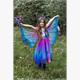 Blaues Schmetterlings-Twirl-Kleid mit Flügeln und Stirnband