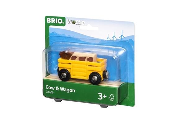 BRIO 33406 Tierwagen mit Kuh