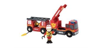 BRIO 33811 Feuerwehr-Leiterfahrzeug mit Licht und