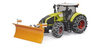 Bruder 03018 Claas Axion 950 mit Schneeketten und Räumschild