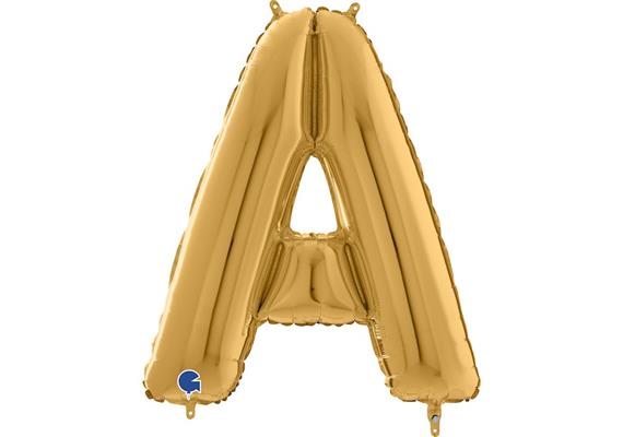 Buchstaben-Folienballon - A in gold ohne Füllung