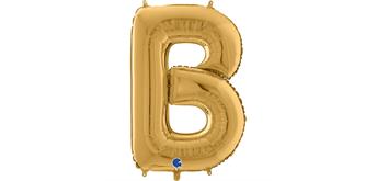 Buchstaben-Folienballon - B in gold ohne Füllung