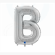 Buchstaben-Folienballon - B in silber ohne Füllung