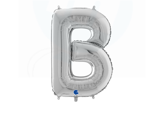 Buchstaben-Folienballon - B in silber ohne Füllung