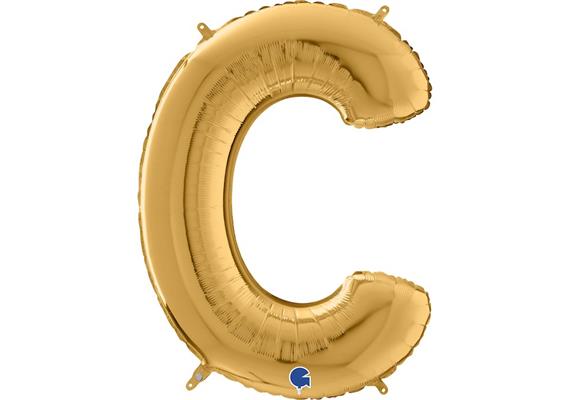 Buchstaben-Folienballon - C in gold ohne Füllung