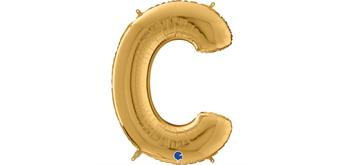 Buchstaben-Folienballon - C in gold ohne Füllung