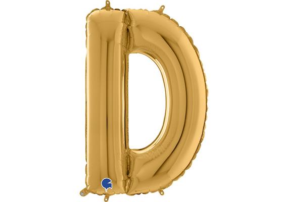 Buchstaben-Folienballon - D in gold ohne Füllung