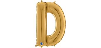 Buchstaben-Folienballon - D in gold ohne Füllung