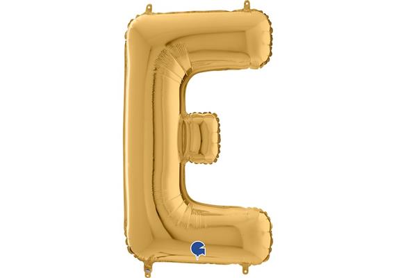 Buchstaben-Folienballon - E in gold ohne Füllung