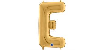 Buchstaben-Folienballon - E in gold ohne Füllung