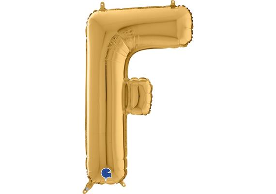Buchstaben-Folienballon - F in gold ohne Füllung