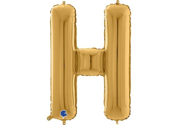 Buchstaben-Folienballon - H in gold ohne Füllung