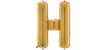 Buchstaben-Folienballon - H in gold ohne Füllung