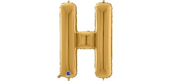 Buchstaben-Folienballon - H in gold ohne Füllung